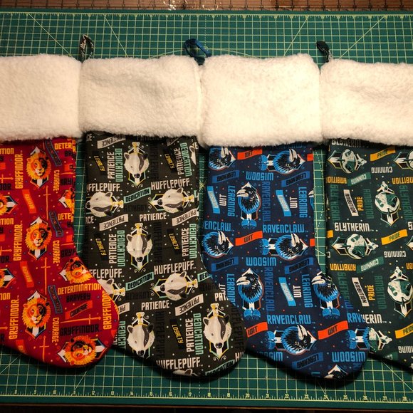 Set of 4 Harry Potter Houses Christmas Holiday Stockings - Picture 1 of 6